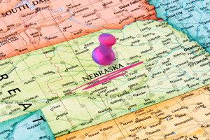 Detailed map of Nebraska highlighting the importance of license and permit bonds for businesses operating in the state.