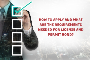 Checklist with a green checkmark and text 'How to Apply and What Are the Requirements Needed for License and Permit Bond?', representing the bond application process in New Jersey.