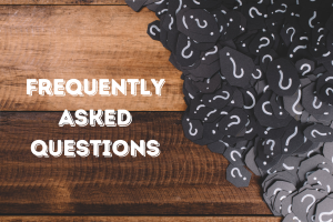 Image of scattered question marks on a wooden background with the title 'Frequently Asked Questions,' relevant to performance bond inquiries.