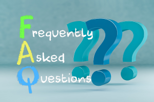 Graphic of three large question marks with the text 'Frequently Asked Questions' in bright colors, representing a FAQ section about performance bonds.