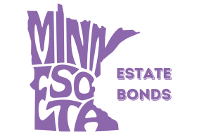 Minnesota estate bonds graphic featuring the state outline with bold text, highlighting the importance of estate bonds in Minnesota probate processes.