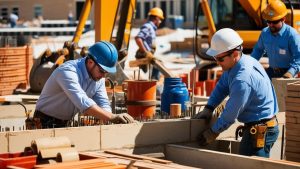 eam of builders and contractors collaborating on a construction project in Springdale, Arkansas, reflecting teamwork and infrastructure growth in the area.