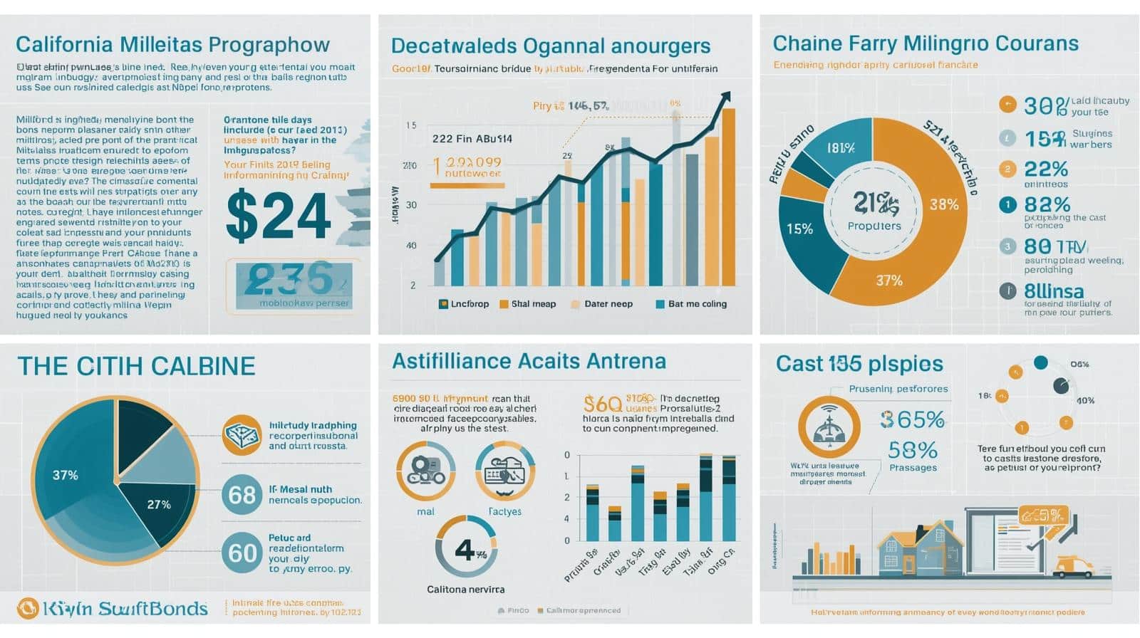 Infographic on performance bond costs and requirements in Milpitas, California with charts and percentages.