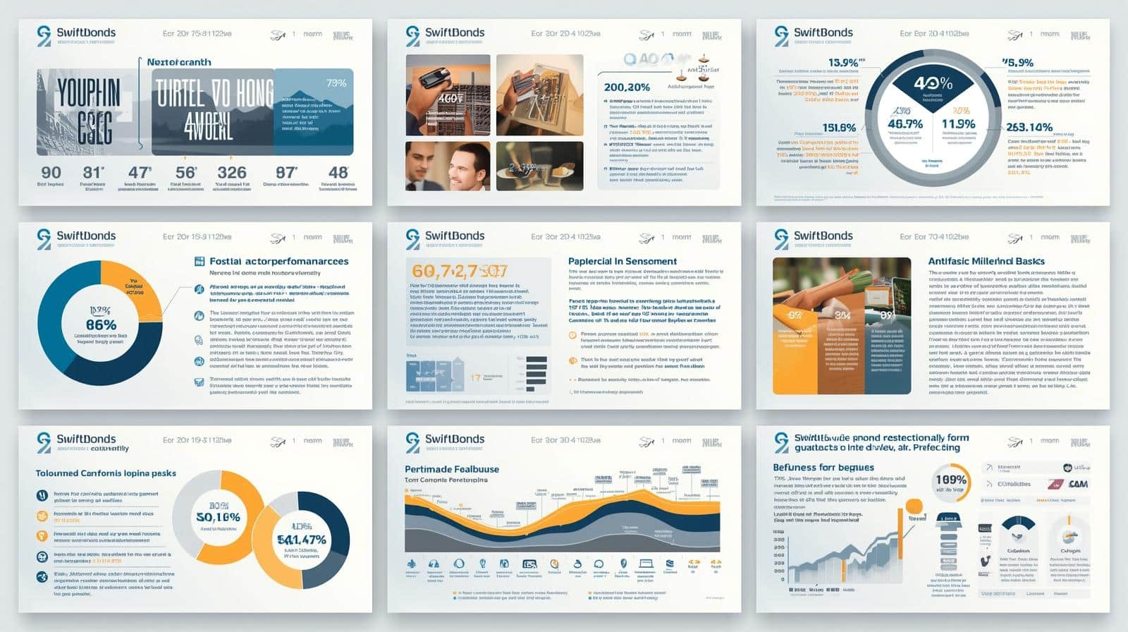 Visual guide showing SwiftBonds performance bond details, financial data, and application processes in Milpitas.