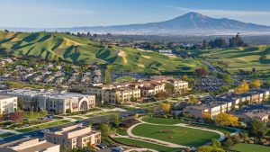 Panoramic view of San Ramon, California, highlighting residential and commercial developments protected by payment and <a  href=