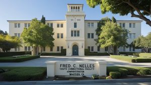 Historic Fred C. Nelles Youth Correctional Facility building in Whittier, California, representing the city's rich history and heritage.