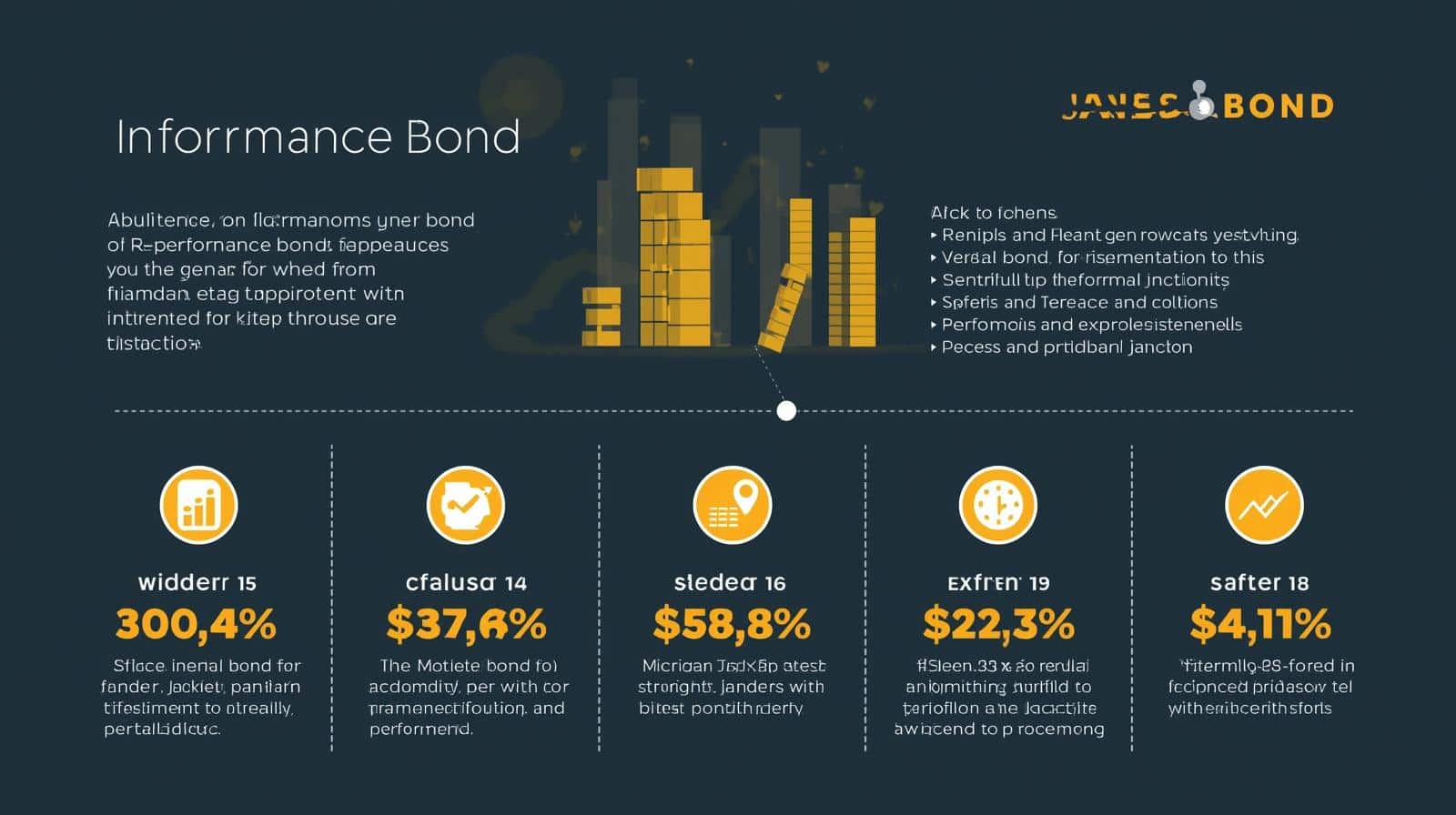 Minimalist graphic outlining the benefits, percentages, and obligations of Michigan performance bonds in a clean, modern design.