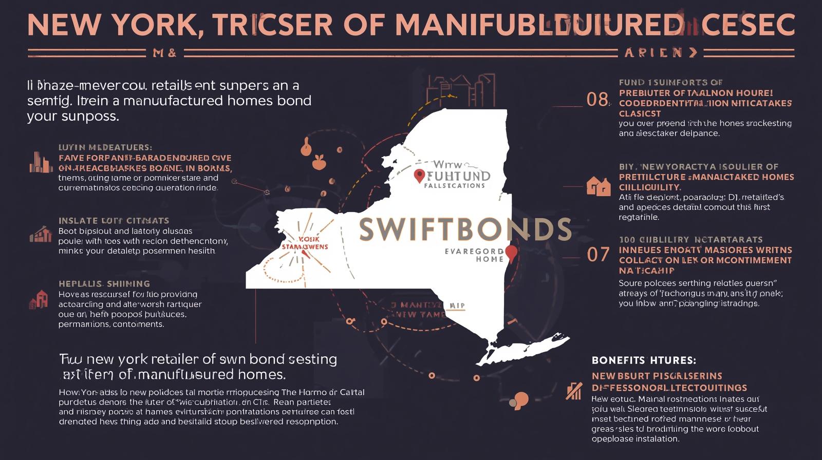 Infographic map of New York explaining retailer obligations under the manufactured homes bond.