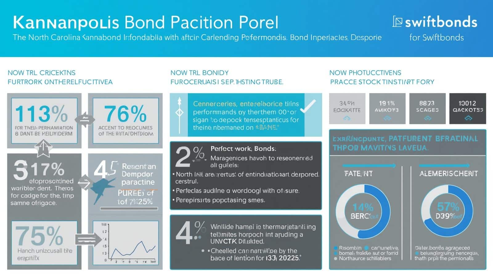 Light blue and gray infographic displaying Kannapolis bond compliance metrics, percentages, and approval data