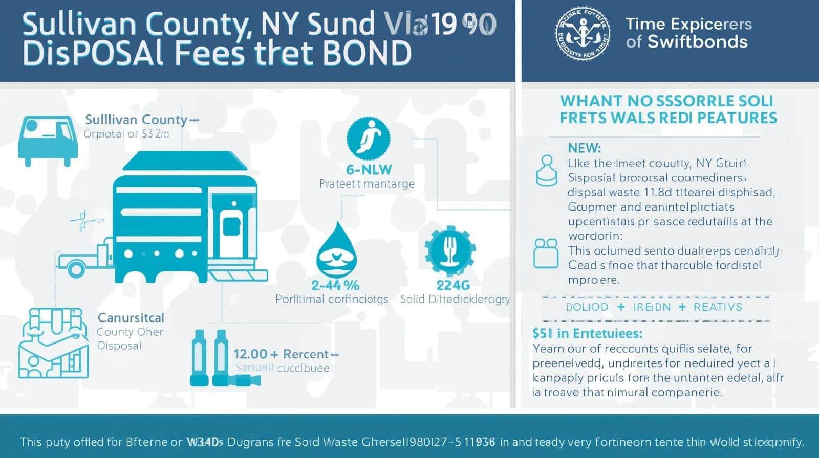 Visual breakdown of Sullivan County NY solid waste disposal fees bond with waste management and compliance features.