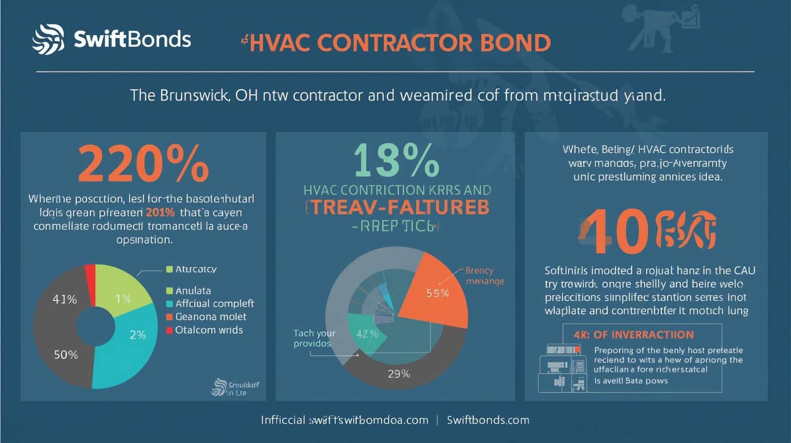 Data visualization highlighting statistics and benefits of securing an HVAC contractor bond in Brunswick, OH.