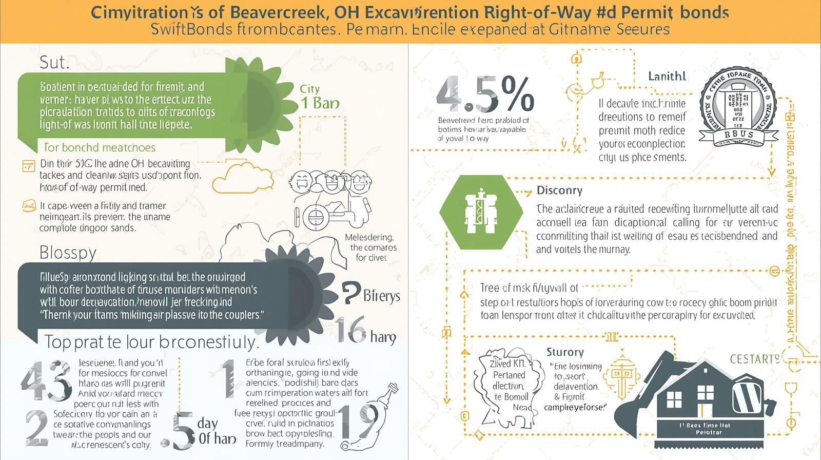 Illustrated guide summarizing bonding requirements, permit conditions, and legal compliance for Beavercreek right-of-way excavation projects.