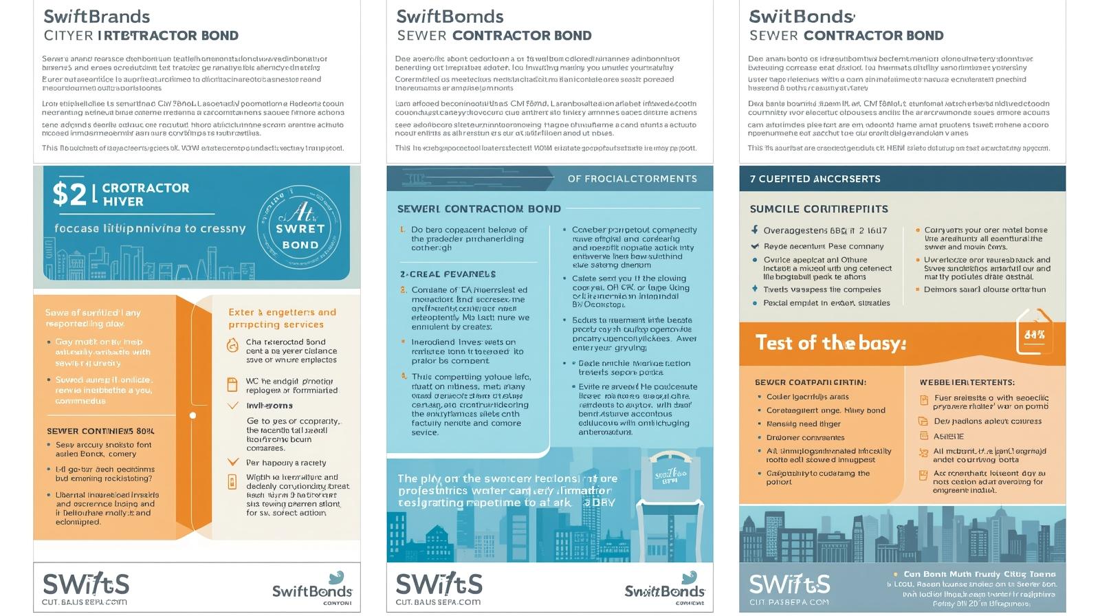 Infographic outlining key details of the Grove City, OH Sewer Contractor Bond with highlights on bond value, services, and requirements.