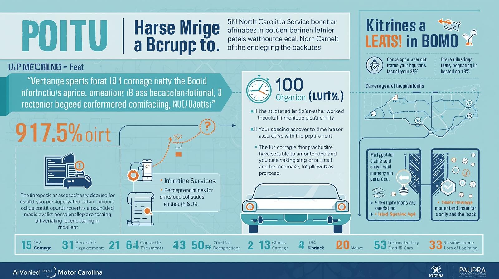 Illustrated infographic outlining North Carolina motor club bond benefits, coverage, and service impact.