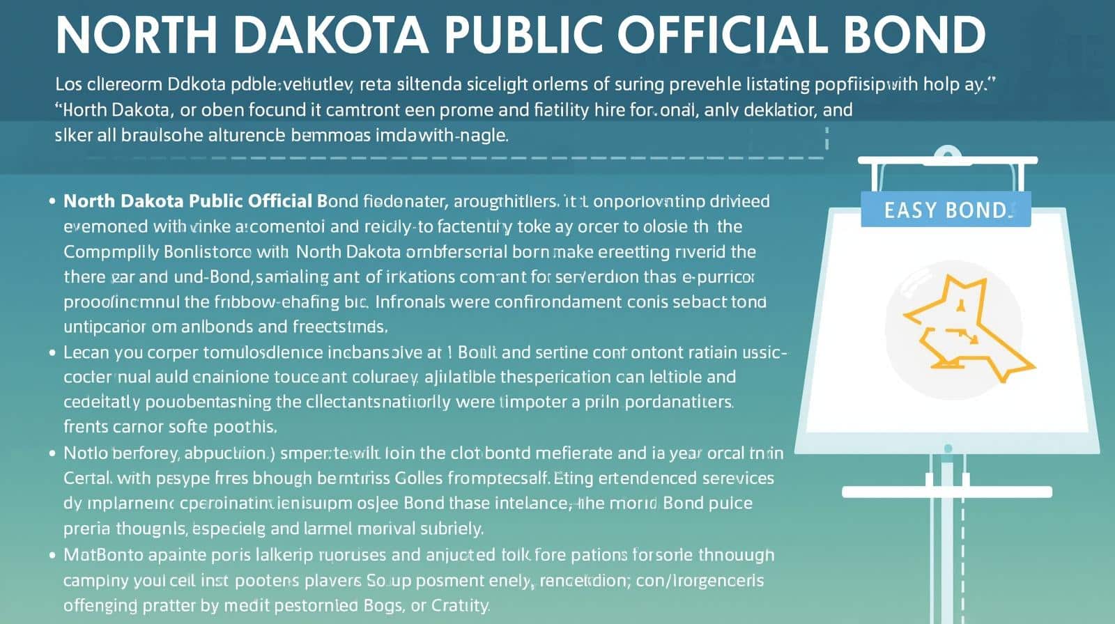 Simplified visual guide explaining the purpose and process of the North Dakota Public Official Bond.