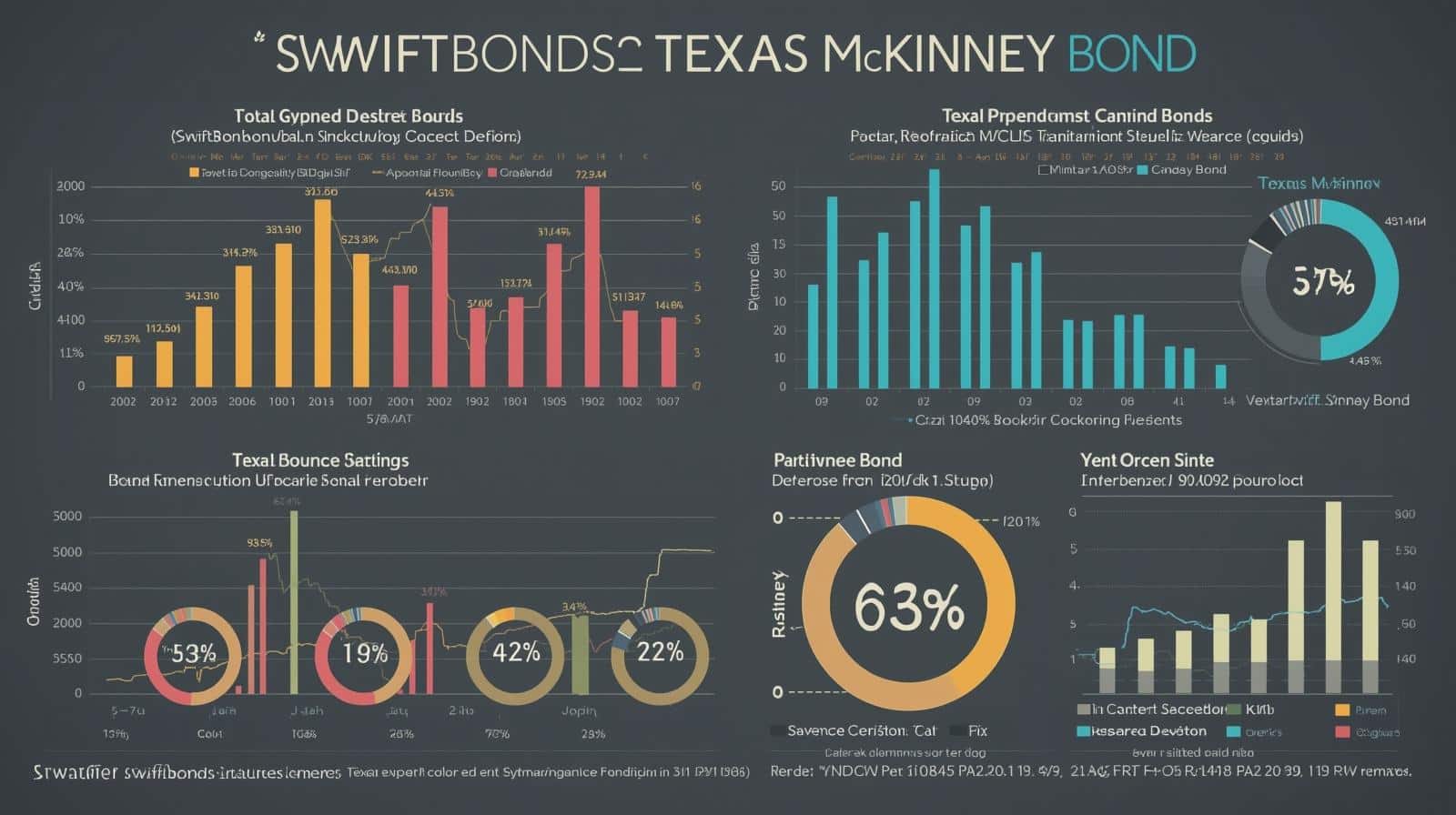 Bar and line graph infographic showing Texas McKinney bond trends and percentages.
