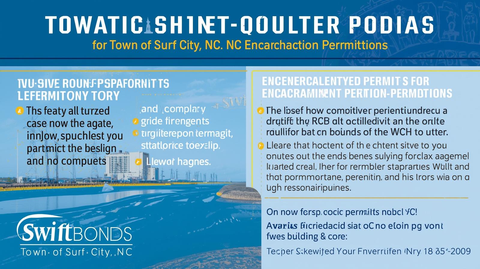 Visual guide highlighting Surf City, NC encroachment permit rules with compliance instructions and municipal requirements.
