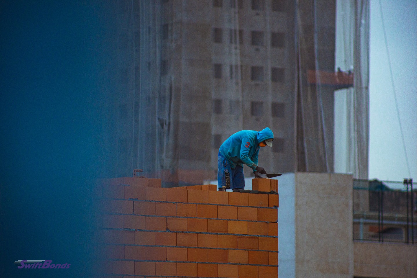A man constructor on a building site.
