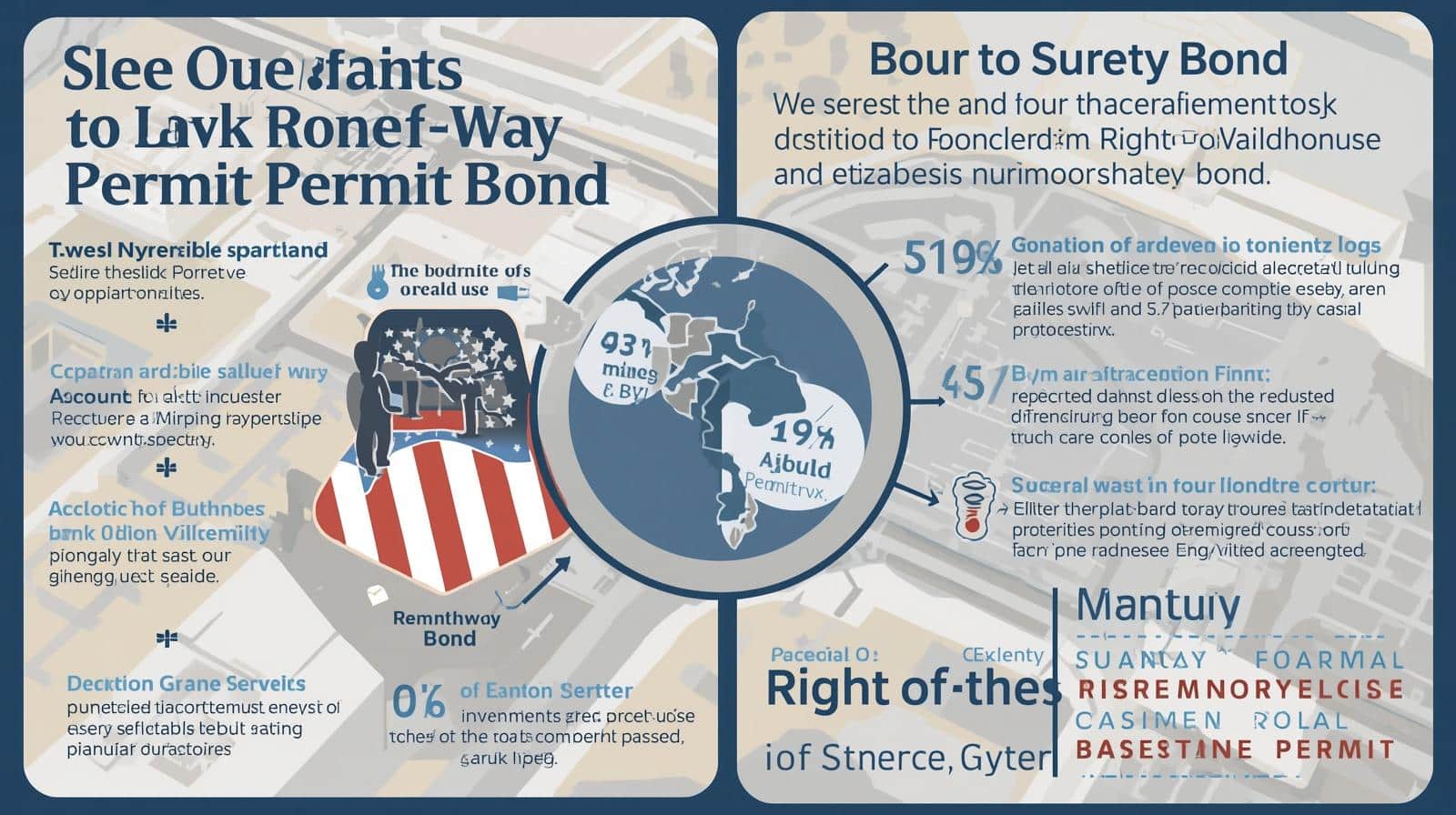 Surety bond infographic outlining obligations and compliance for the Village of Whitehouse, OH Right-of-Way Permit Bond.