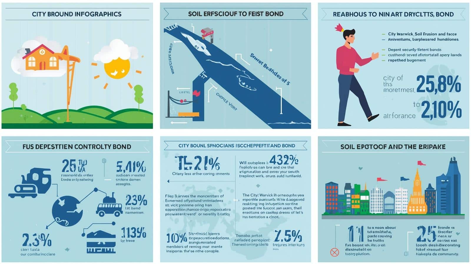 Visual breakdown showing bond purpose, enforcement, and percentage data on erosion prevention efforts.