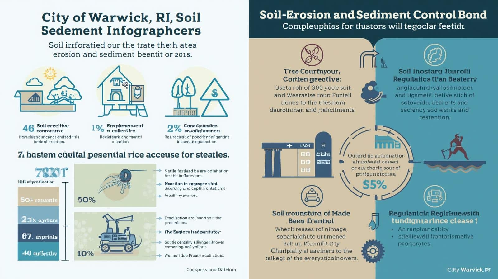 Illustrated guide covering Warwick’s bond benefits, soil protection measures, and environmental compliance standards.