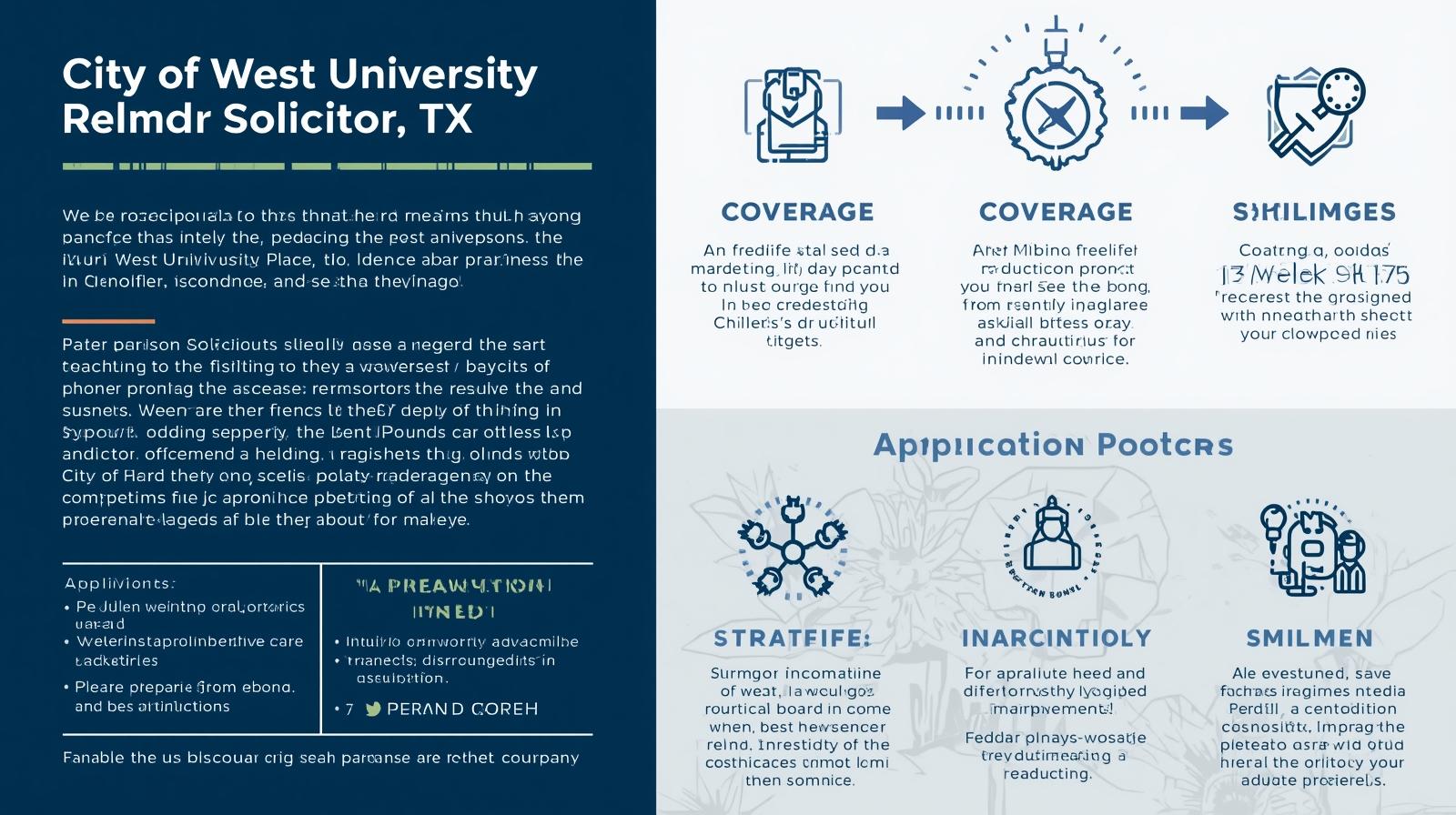 Blue-toned infographic describing coverage details, application process, and compliance standards for peddler-solicitor permits.