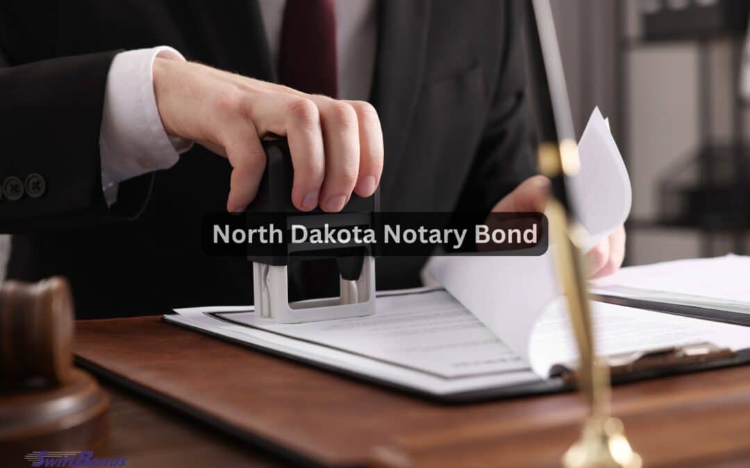 A notary stamps a document at the office table.