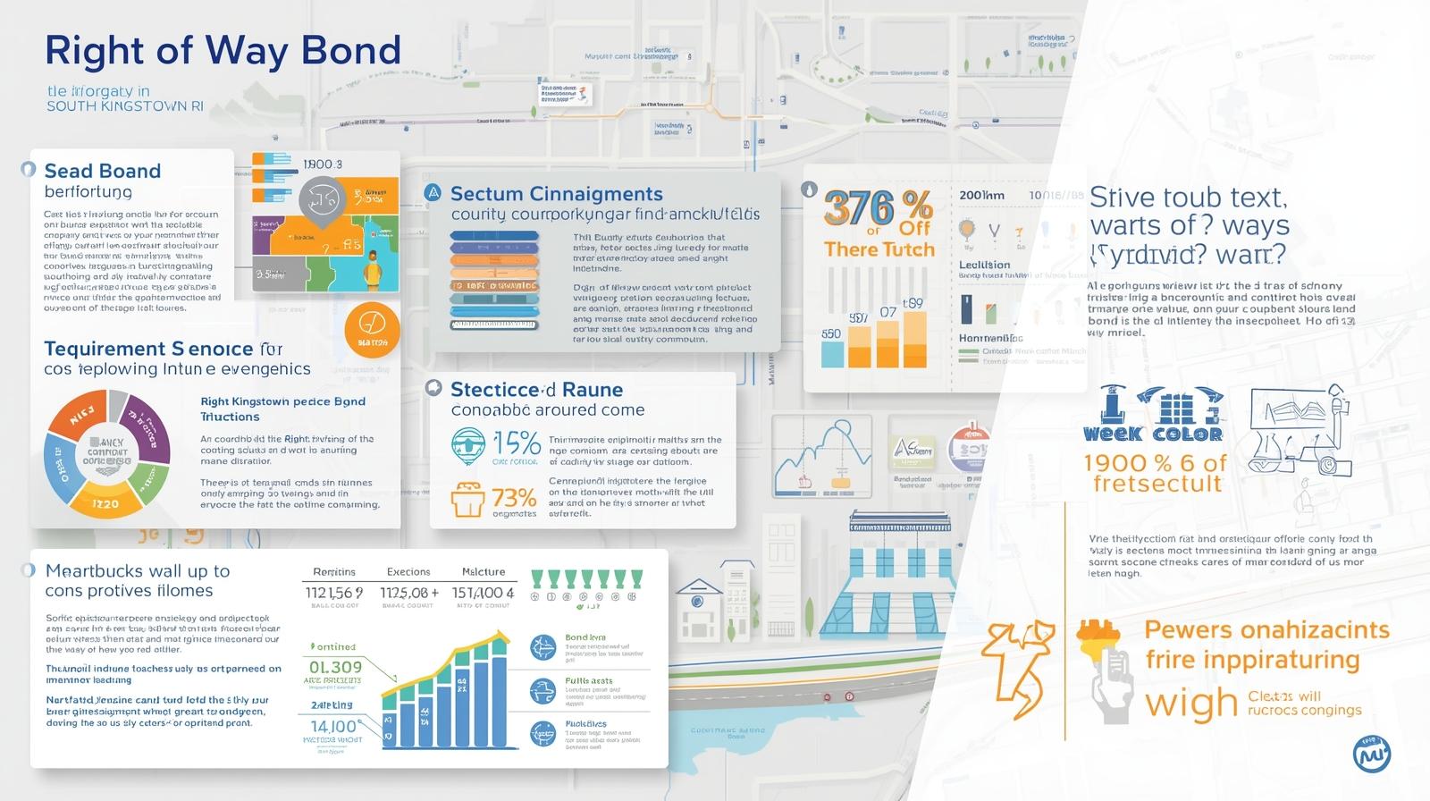 South Kingston, RI Right of Way Bond infographic with charts, graphs, and bond requirement details.