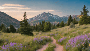 Mountain and wildflower landscape near Spanish Fork, Utah—representing the local backdrop for bonded infrastructure and construction growth.