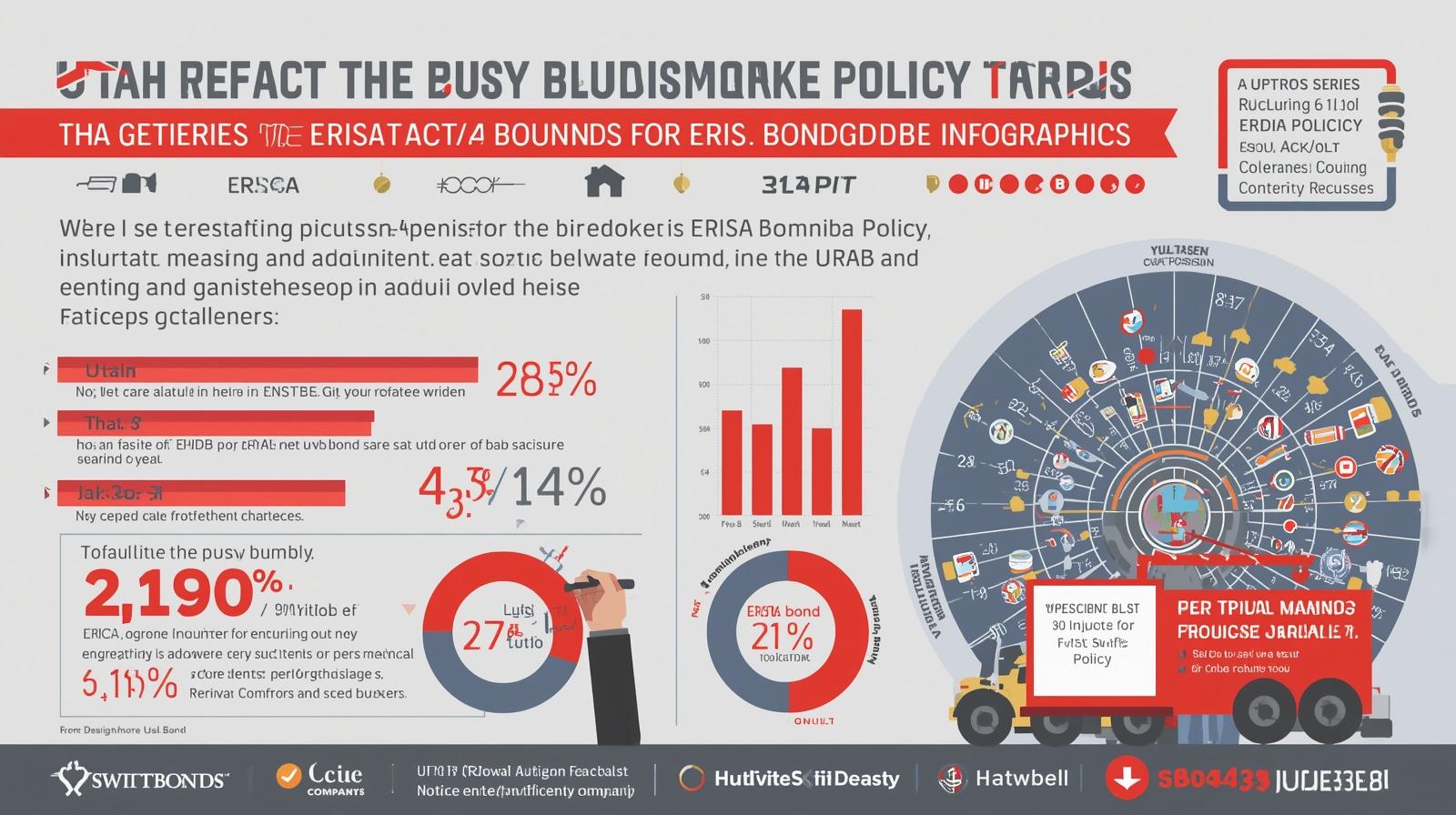 Circular infographic presenting ERISA bond compliance metrics, percentages, and employee protection benefits.