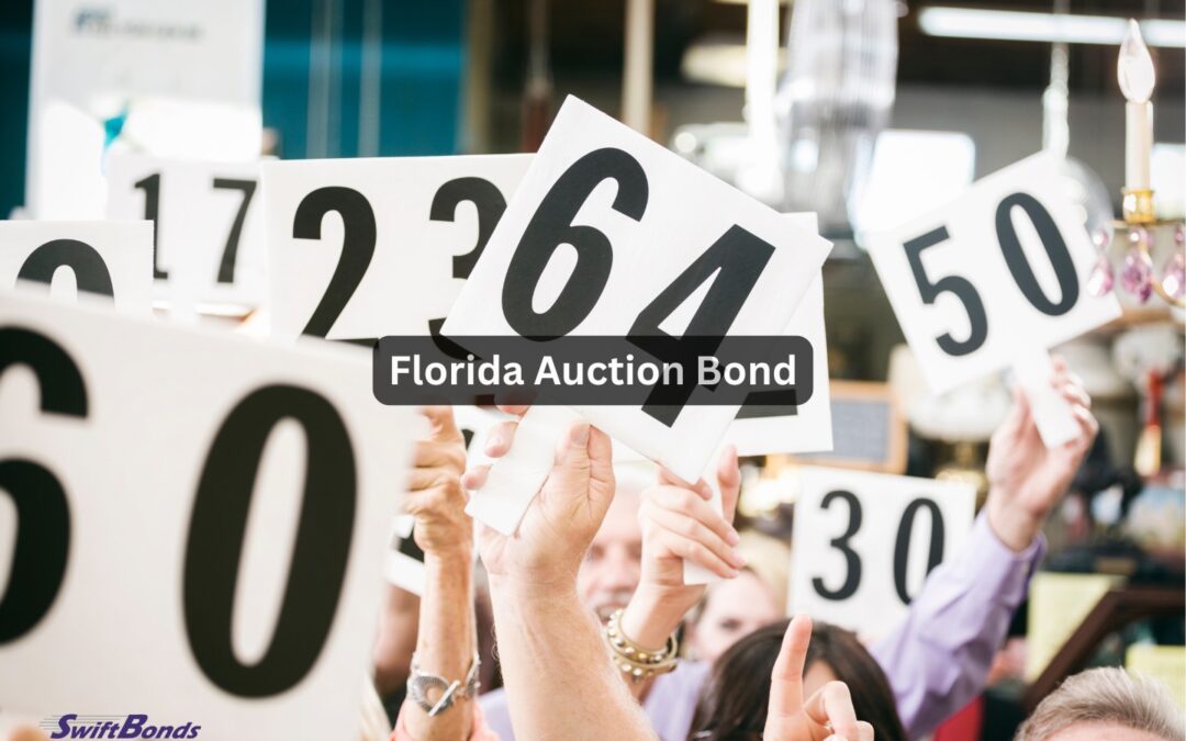 A mob of bidders at an auction, each holding a number bidding paddle in the air.