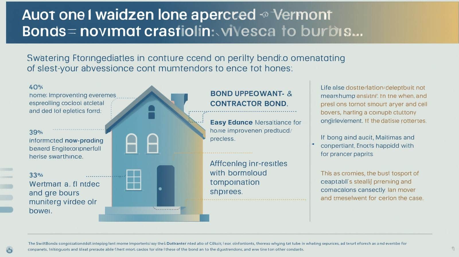 Infographic illustrating Vermont Home Improvement Contractor Bond requirements, homeowner protections, and contractor accountability.