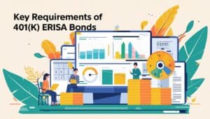 Visual breakdown of 401(k) ERISA bond compliance with charts, graphs, and coverage requirements.