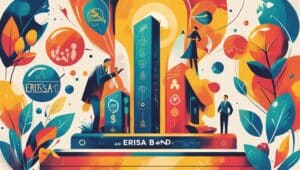 Colorful abstract illustration representing ERISA bond regulations and fiduciary responsibilities.