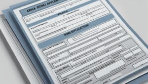 Illustration of a document with shield and lock graphics symbolizing ERISA bond protection for 401(k) retirement plan compliance.