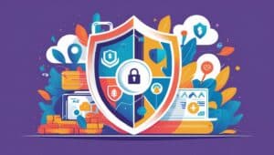 A colorful shield graphic symbolizing security, compliance, and protection of employee retirement savings under ERISA.