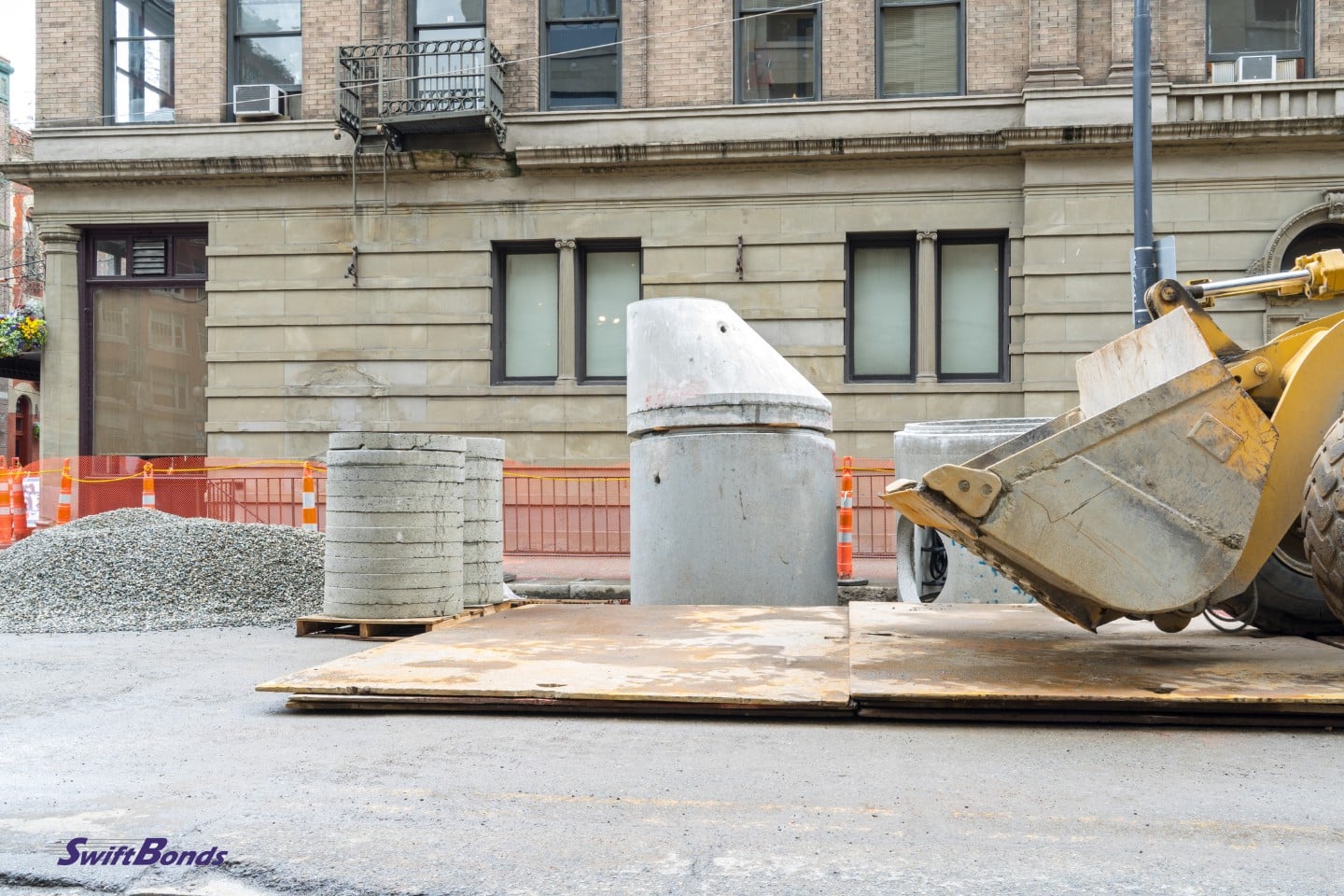 A road closure for utility maintenance.
