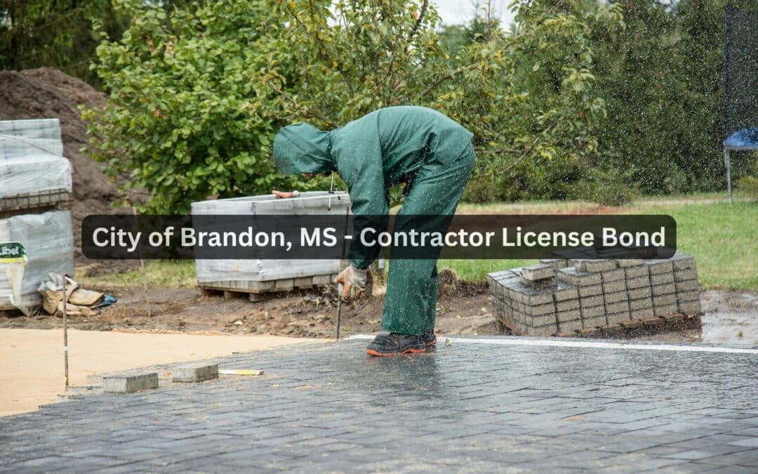 In the rain, a contractor is working on pavement.