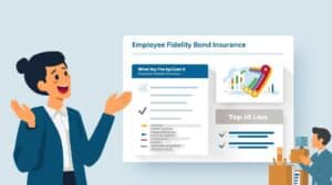 Detailed illustration of security measures and compliance documents surrounding employee fidelity bond protection.