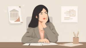 Businesswoman reflecting on compliance and financial protection while reviewing documents, symbolizing the importance of fidelity bond quotes.