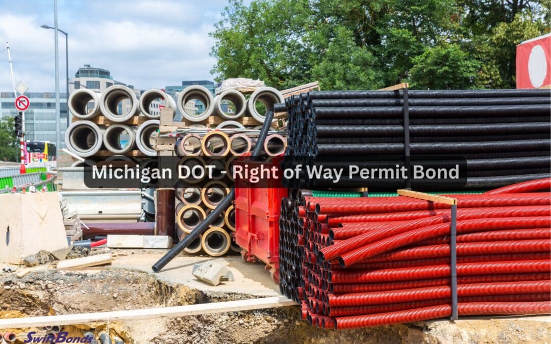 Pipes at Michigan DOT construction site with permits.