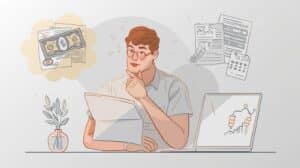 Financial analyst evaluating money transmitter bonding requirements with charts, cash icons, and digital finance data in the background representing Colorado bond compliance.