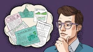 Illustration of a business professional reviewing Idaho money transmitter bond documents, symbolizing financial compliance and regulatory preparation in 2025