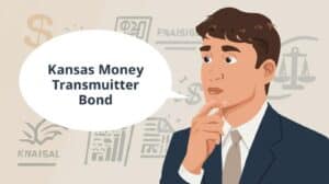 Businessman thinking about the Kansas Money Transmitter Bond requirement, symbolizing regulatory decisions and financial planning.