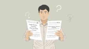 Man comparing documents about freight broker licensing and surety bond freight broker requirements.
