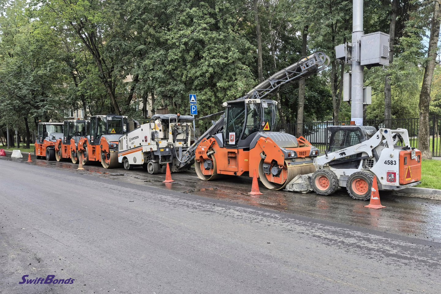 machinery used in urban road construction.