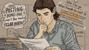 Individual trying to understand the process of posting a probate bond based on court instructions.