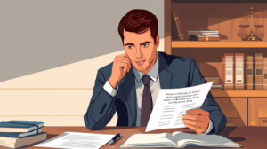 Attorney examining documents related to a probate waiver of bond request.