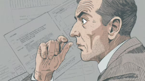 A professional reviewing legal probate documents and evaluating executor requirements.