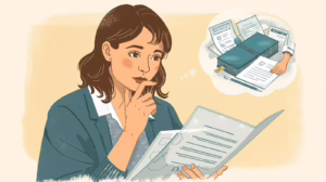 Professional analyzing subdivision bond paperwork, highlighting the decision-making process developers face when securing required surety bonds.